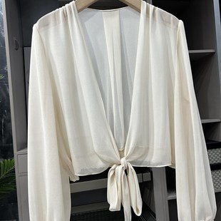 缎上衣女 乔其纱系带防晒开衫 C2558 轻盈清凉 刚需单品