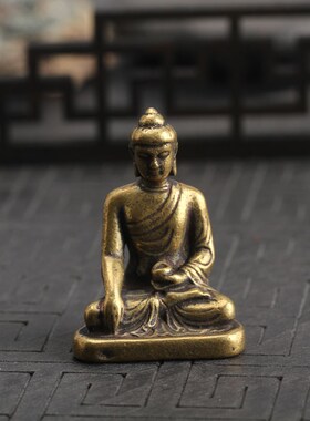 尼泊尔手工纯铜佛像小寸佛口袋佛像药师佛复古纯铜手工制作古董佛