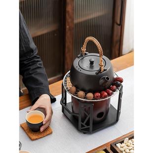复古烧茶炉 围炉煮茶炭火炉家用户外烧碳炉明火干烧陶瓷煮茶壶中式