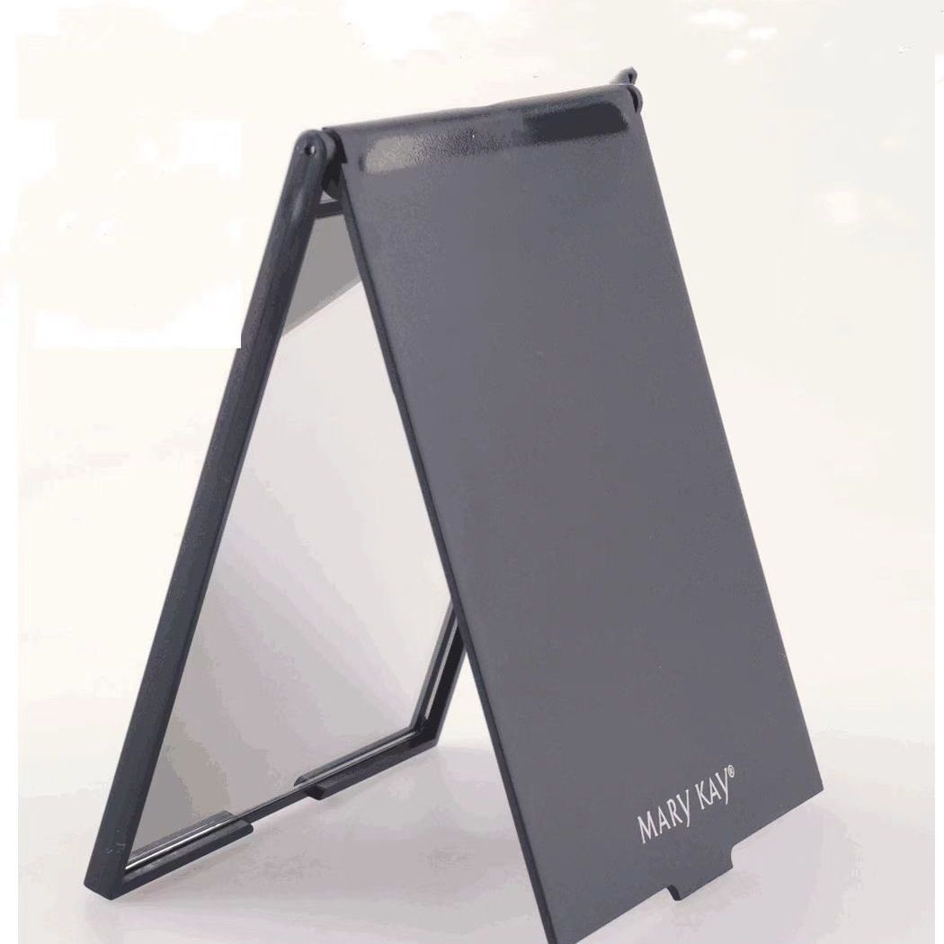 玫琳凯正品学生折叠镜子黑色高清方形随身便携化妆镜台式梳妆镜