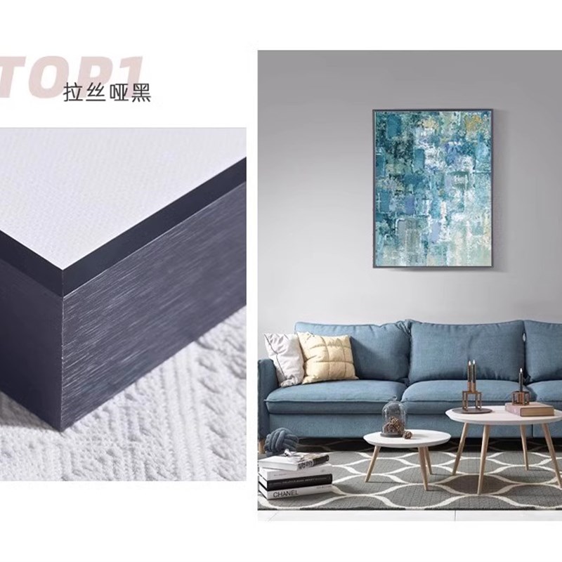 761铝合金油画极窄边框镜框型材广告展板外框l型画框相框海报边条