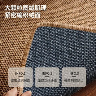 地垫入户门垫进门纯色仿剑麻地毯垫子家用防滑门口玄关脚垫可裁剪
