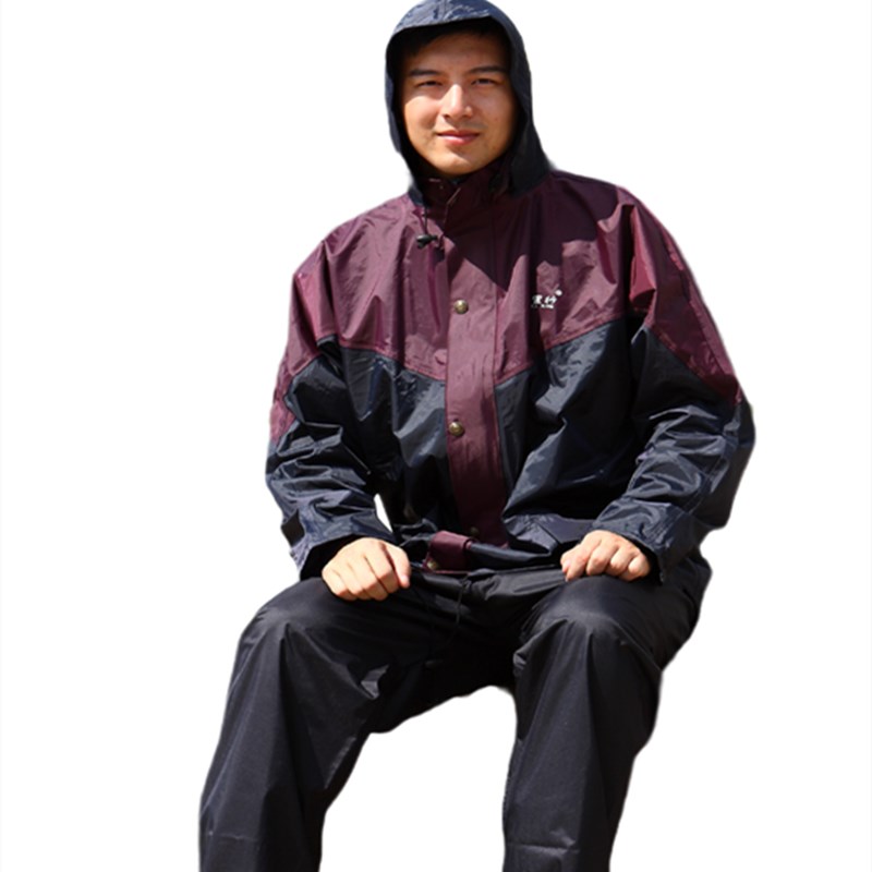 成人加厚双层雨衣户外徒步骑士防暴雨裤男女时尚徒步施工分体套装