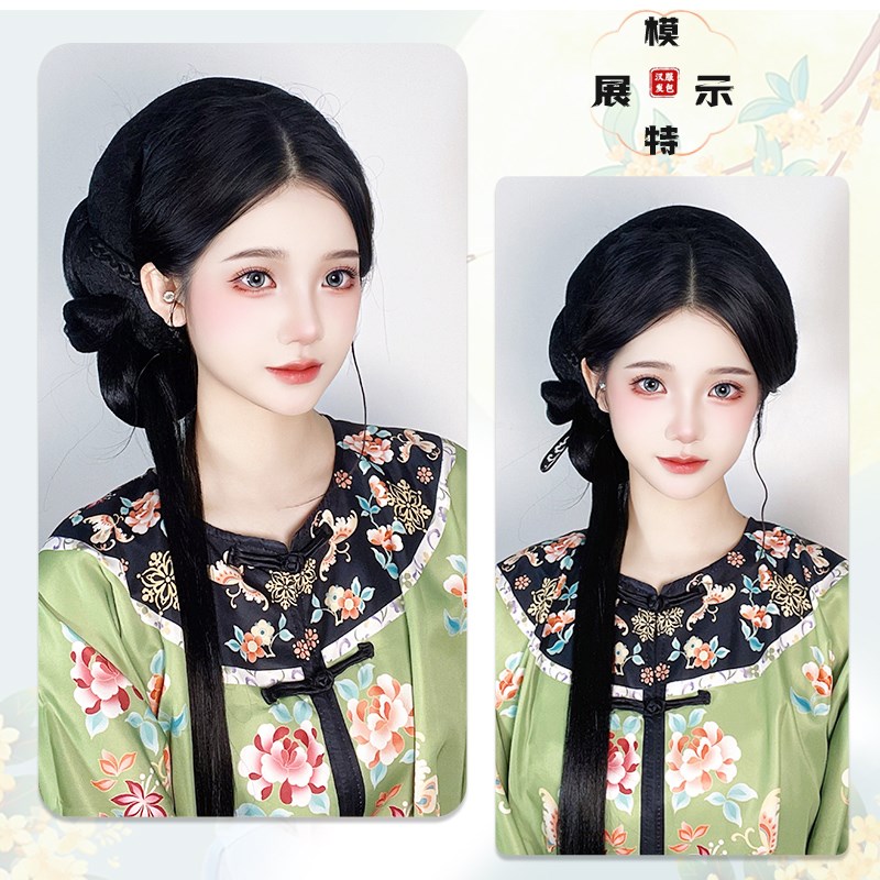 汉服假发包一体式古装侧盘发造型师小小同款发髻古风明制日常垫发