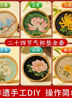24节气景泰蓝掐丝珐琅杯垫材料包