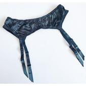 包邮 法式 性感黑珠光缎面弹力超薄丝袜覆古窄边金属吊袜夹带小码