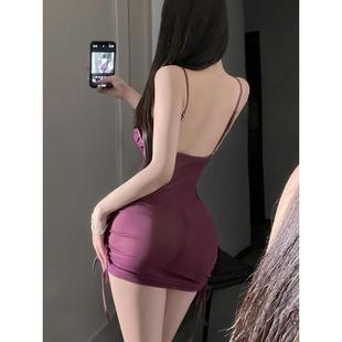 2025新款睡衣女夏情调高级感吊带性感纯欲风紫色韵味绝美薄款睡裙