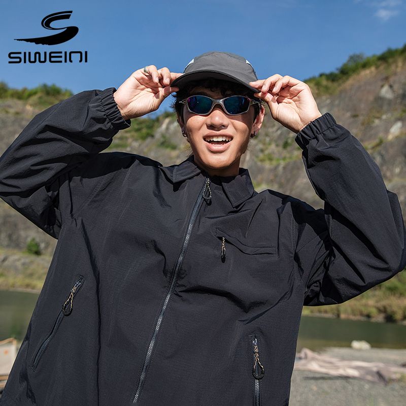 思威琪户外猎装翻领夹克男士2025春季宽松工装外套