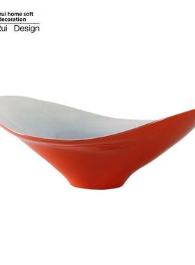 现代简约创意陶瓷工艺艺术水果盘饰品样板间客厅餐厅软装饰