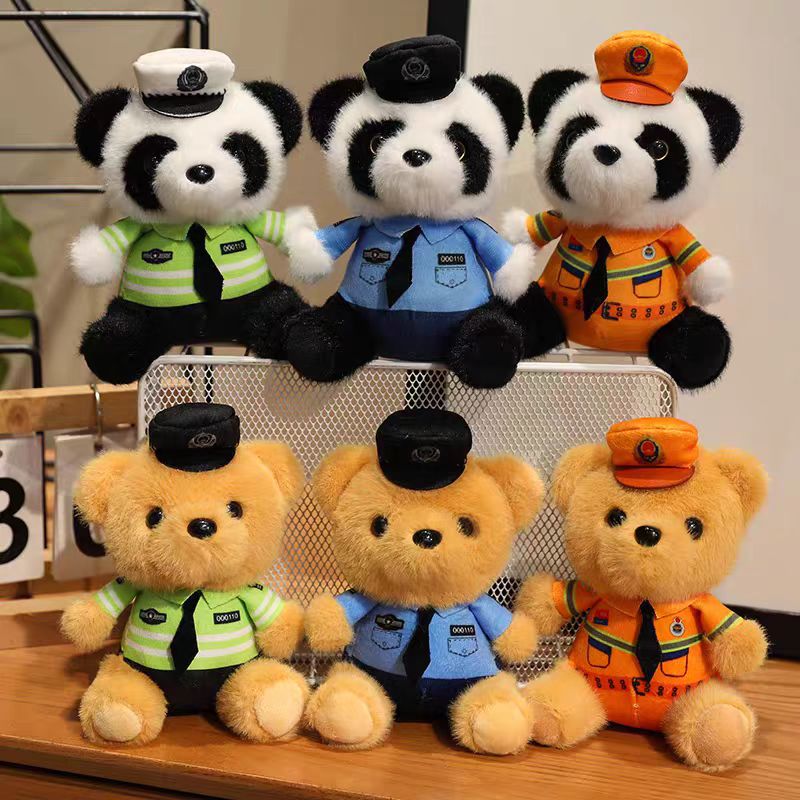警察小熊毛绒公仔玩偶