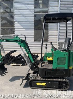 1.5吨绿色款小型挖机农用履带挖掘机生产厂家出口微型迷你挖掘机