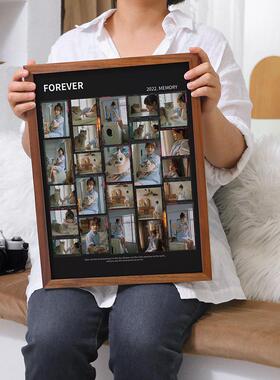 实木相框黑色电影电视胶片制作定制结婚纱洗打印照片做成相框挂墙