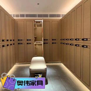 木质洗浴中心浴室浴场汤泉健身房澡堂高尔夫球场员工储物更衣柜