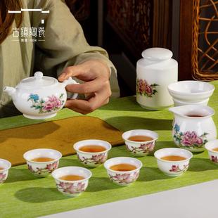 茶壶盖碗茶杯茶道套装 景德镇茶具陶瓷青花瓷功夫茶具套装 古镇