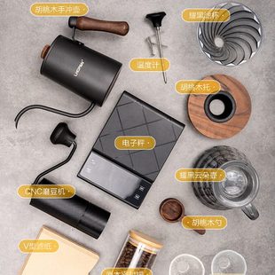 分全套手摇手磨咖啡机欧烹壶享咖啡豆研磨器 具家用手冲咖啡壶套装