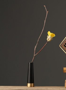 黑檀花器 家居茶道装饰花插 装饰房间的小饰品 创意便捷轻巧摆件