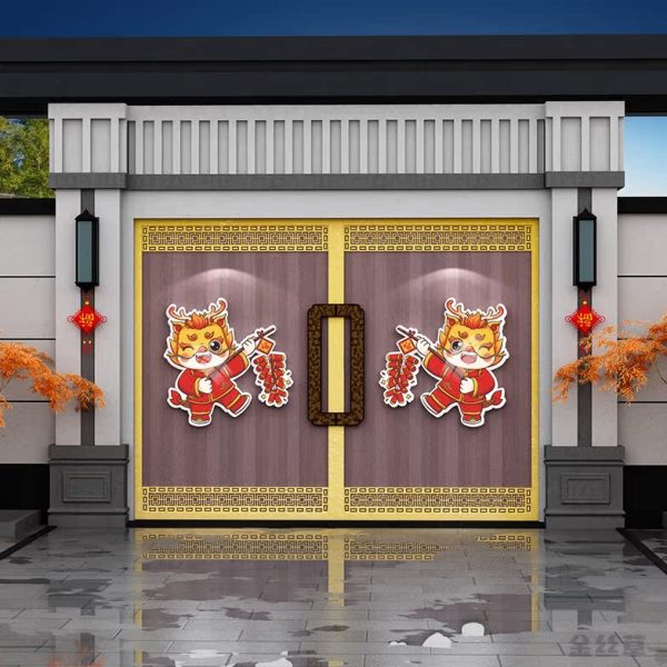 墙贴纸画新年墙面装饰入户玄关过品壁画龙背景布置2024挂件电视