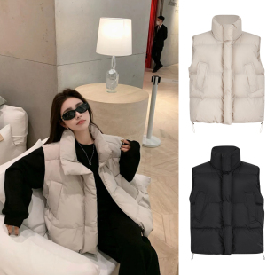 MosesQueen魔西女王立领棉服马甲外套女秋冬外穿背心坎肩宽松马夹