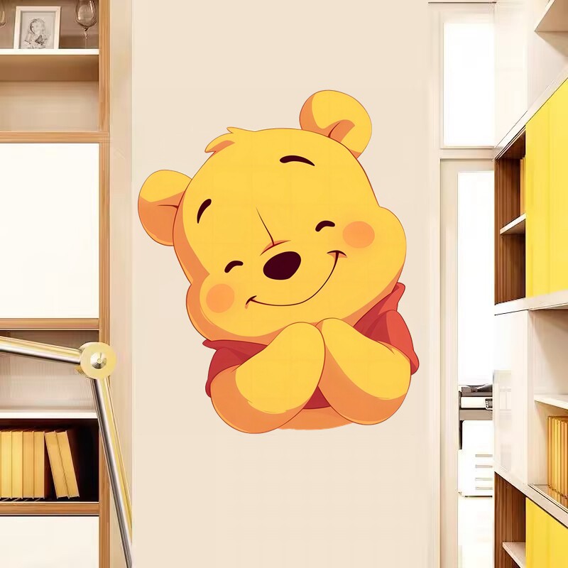 可爱小熊维尼小熊噗噗贴纸客厅儿童房卧室床头木门自粘防水装饰画,家居饰品,软装墙贴,淘宝优惠券,粉丝福利购,淘宝优惠卷