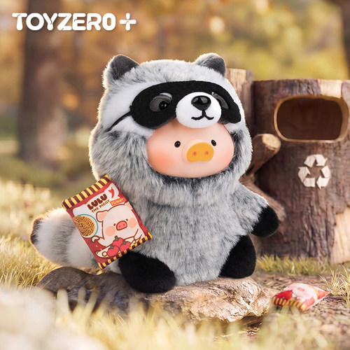 零加TOYZERO罐头猪LuLu动物派对2面面小偷浣熊Lu胶脸毛绒挂件礼物