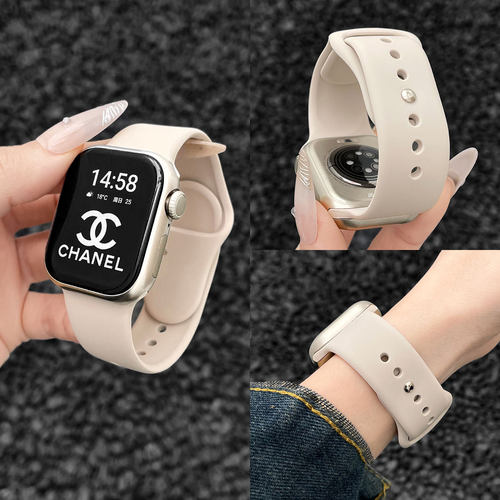 适用iWatch表带官方原装液态硅胶