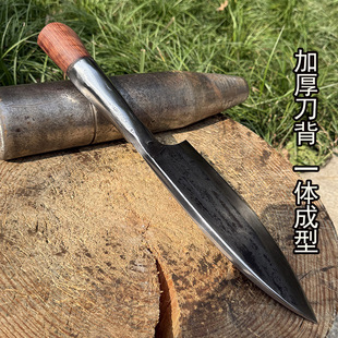 炮弹壳钢菜刀手工锻打鱼头斩切刀剁骨刀斩鸡鸭鹅家用厨师专用刀