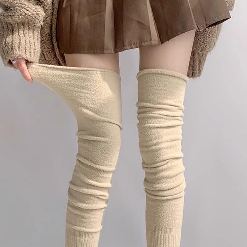 又暖又软】寒冬加绒加厚暖绒过膝大腿护K腿可堆堆护腿暖脚又好看