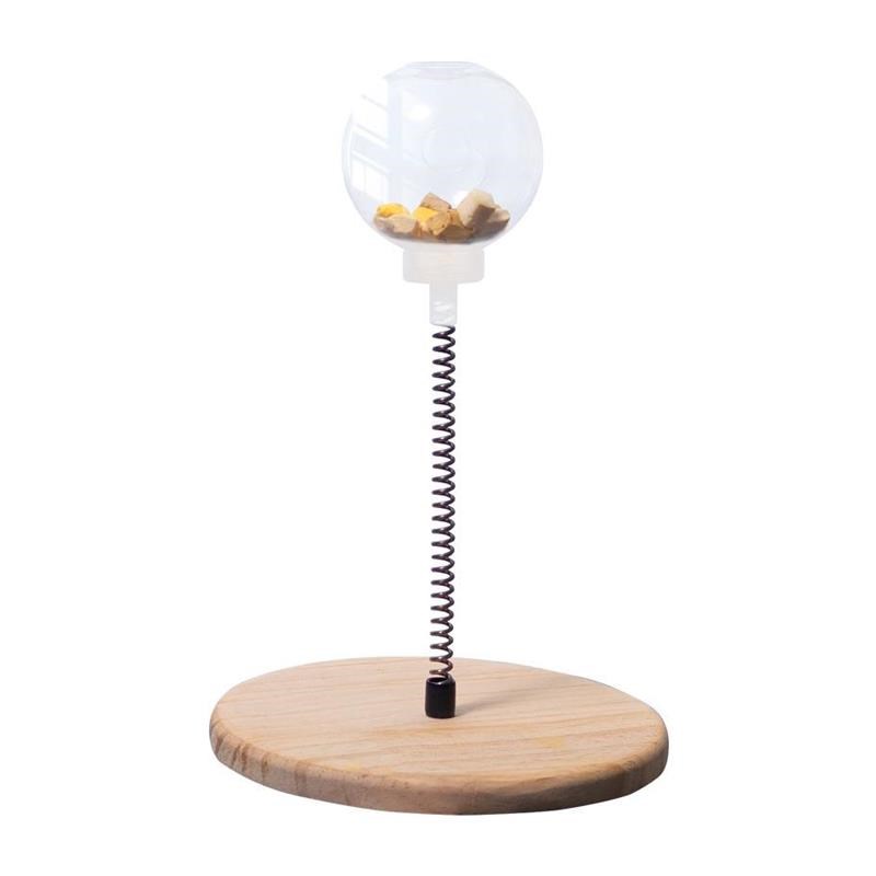 实木弹簧旋转猫薄荷球套装猫咪漏食球宠物玩具逗猫棒猫咪用品