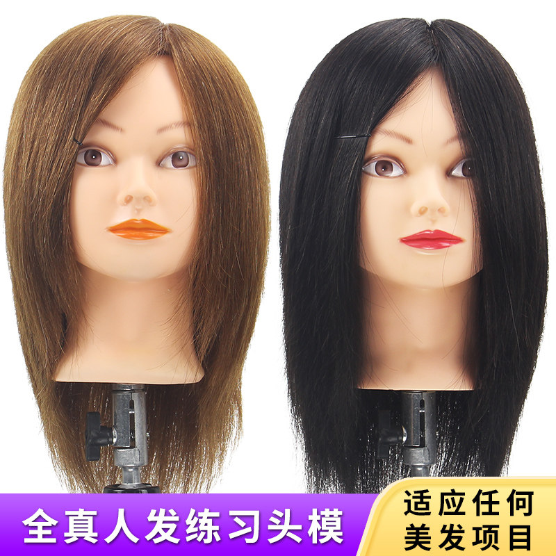美发全真发头模学徒练q习盘发头模假发模特头假人头模可烫可卷化