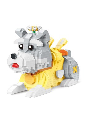 魔域微小颗粒玩具休闲拼插塑料积木93001-93004U萌宠卡通猫狗动物