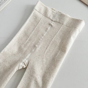 紧致显瘦不加绒连裤袜女竖条纹燕麦白袜裤连脚春秋中厚纯色打底袜