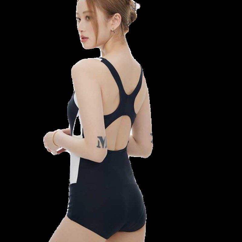 2024年新款小胸聚拢连体保守平角遮肚显瘦温泉竞速游泳衣女