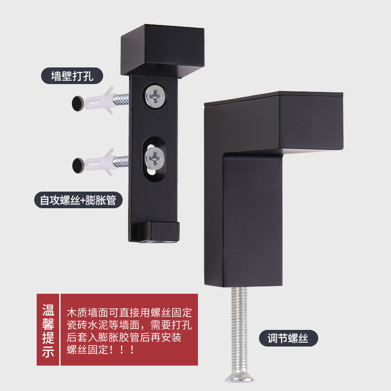 免打孔玻璃夹隔板钉搁板支架活动木板托架F夹子固定托可调层板托