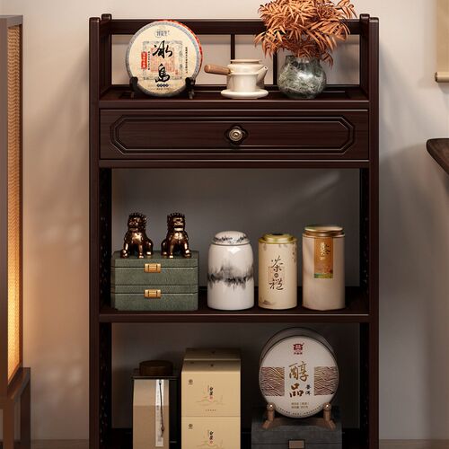 茶室博古架沙发边几茶台侧边柜客厅茶几小桌子Q茶叶茶具置物收纳