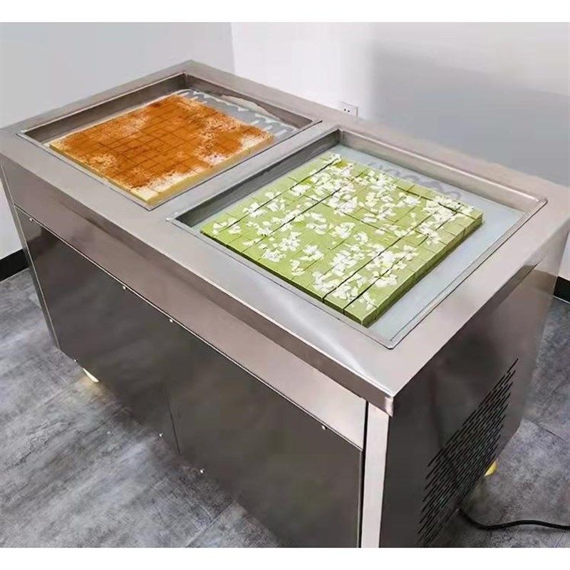 厂家炒冰b机单锅做炒酸奶的机器商用摆摊炒冰单锅炒雪糕机炒冰果