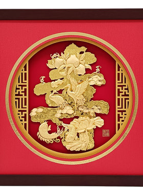 祝寿贺寿大寿字金箔画松鹤寿桃摆件爷爷奶奶80大寿辰礼品生日贺礼