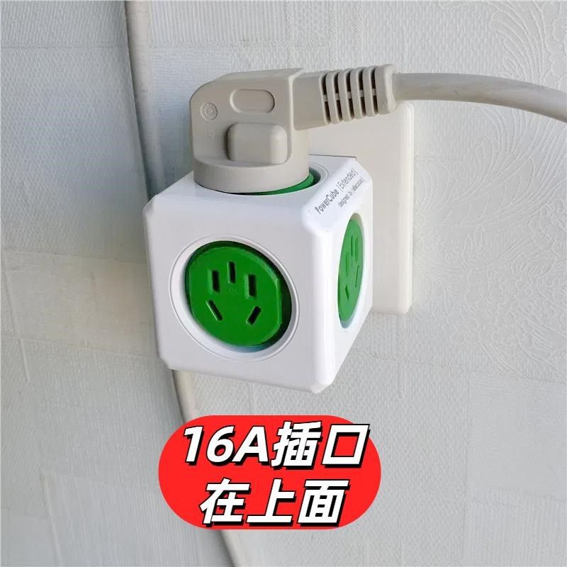 入墙16A大头转出1个16A和4个10A孔大功率4000W壁挂空调插座转换器