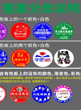 广告投影灯片 门头店铺招牌地面文字logo图案gobo镜片定制 全彩片