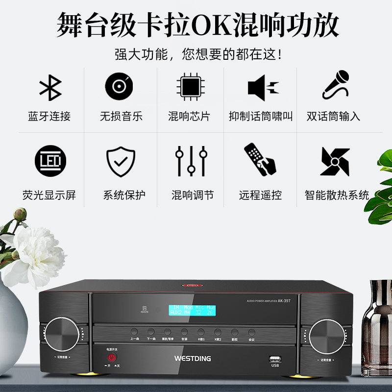 威斯汀A9升级版家庭ktv音响套装家用卡拉ok音箱功放唱歌设备全套