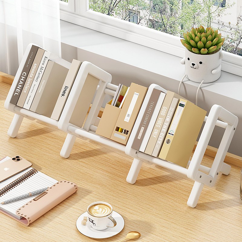 儿童书架桌面家用收纳非实木小型简易可伸缩学生多层办公桌置物架