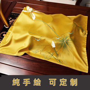 缎面茶具遮盖床x头柜茶台防尘布长方形家用茶海万能 茶盘盖布中式
