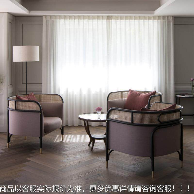 户外藤椅三人沙发晒防闲水茶几组合院阳台庭露台休藤编116沙防发