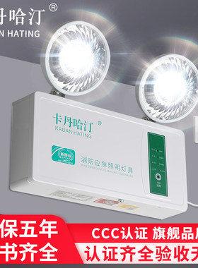 消防应急照明灯安全出口新国标led充电应急灯停电紧急疏散双头灯