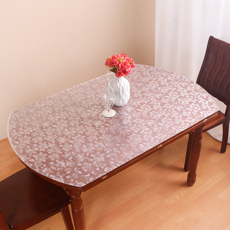 软玻璃餐桌布台布伸缩折叠桌椭圆形桌布餐桌垫水晶板防水防油pvc