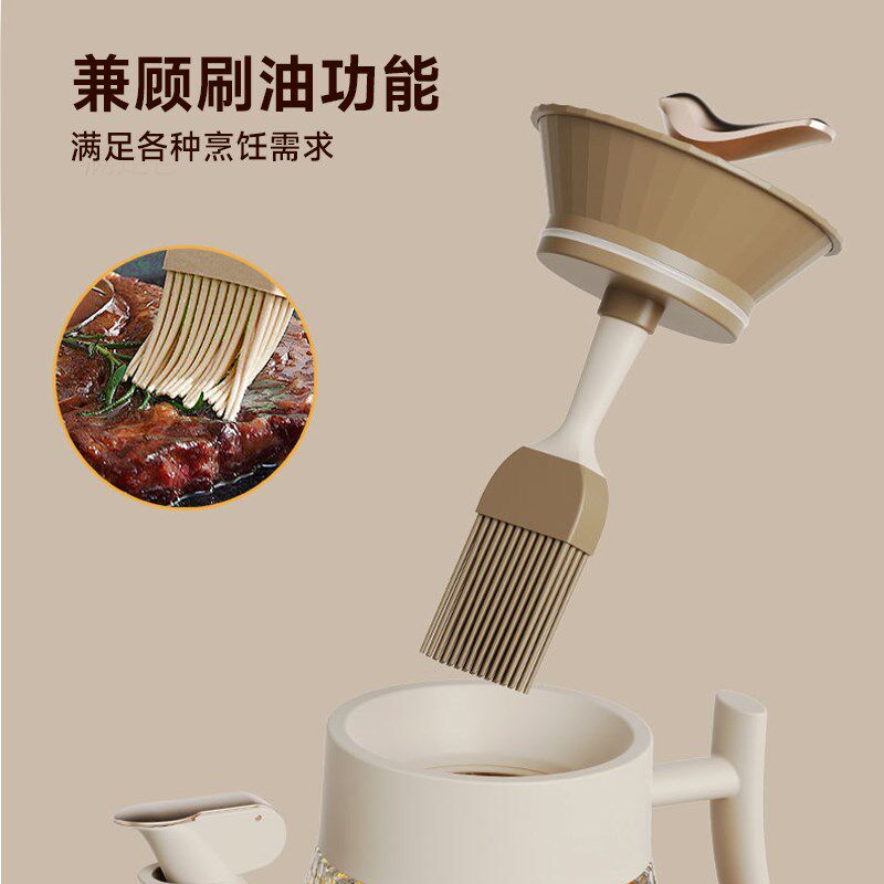 包邮防漏玻璃油瓶双重密封机械重力翻盖油壶厨房用品大容量装油瓶