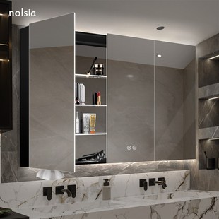 2025新款浴室通顶镜柜单独卫生间镜子收纳一体挂墙式到顶镜柜加高