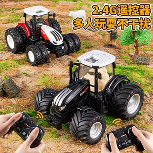 农场遥控拖拉机玩具仿真充电合金工程车3-6岁男孩慢速遥控车模型