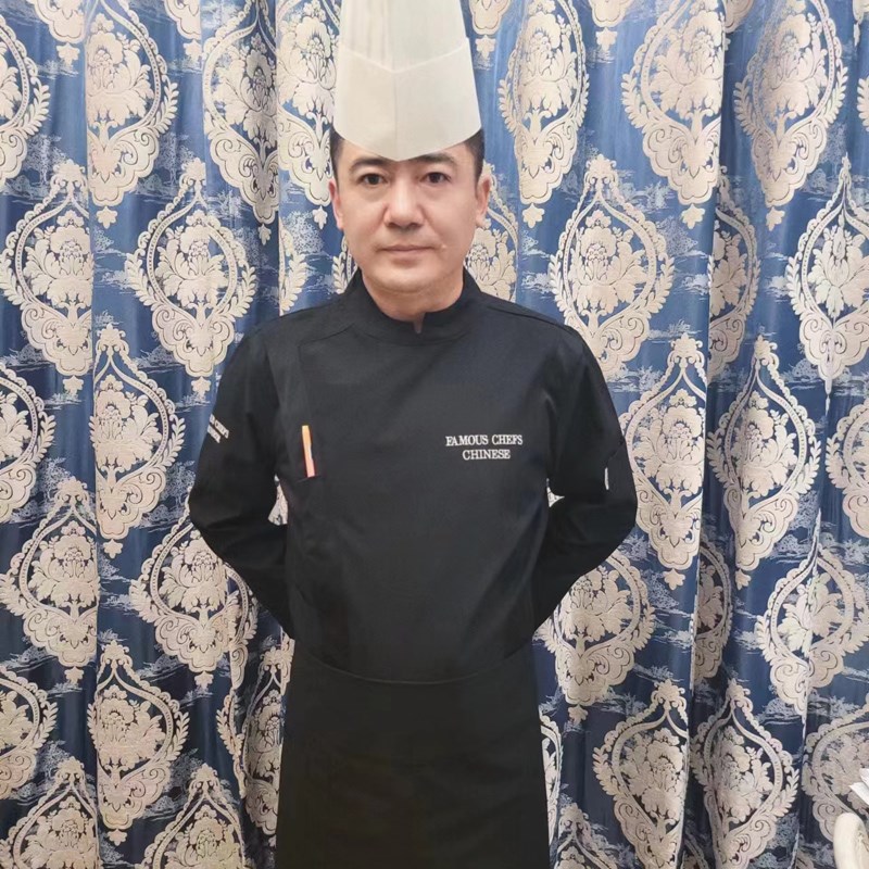 红衣坊厨师工作服男长袖秋冬季酒店厨师长总厨餐厅后厨餐饮定制政