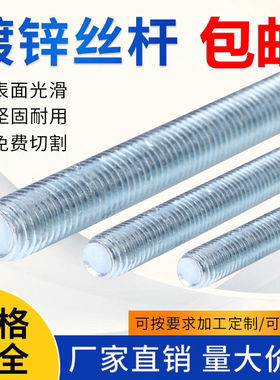 镀锌国标全牙螺纹丝杠悬吊式天花板丝杆螺杆牙条m6m8m10m12mR16m2