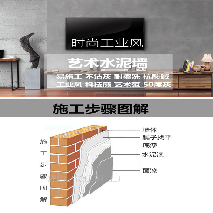 肌理微水泥哑光防滑底漆透明涂料艺术漆墙地面漆地坪漆清水混凝土